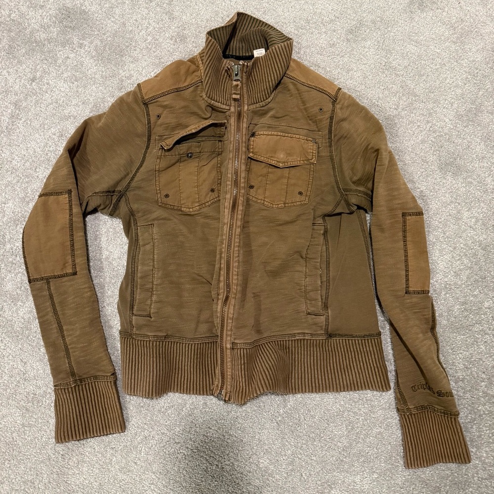 Vintage Triple Five Soul Mens Bomber Jacket Sz Small~ Military Army Style Urban
